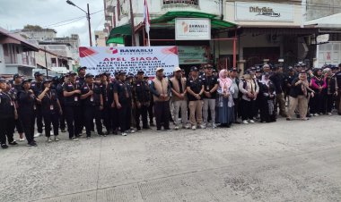 Bawaslu Sibolga Gelar Apel Siaga Di Masa Tenang, Dan Deklarasi Tolak Politik Uang 