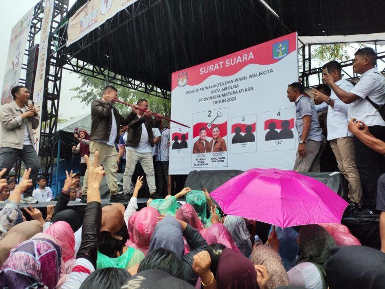 Walau Diguyur Hujan, 15 Ribuan Warga Sibolga Padati Kampanye Akbar Faham : Kami Akan Hadir Ditengah Masyarakat!